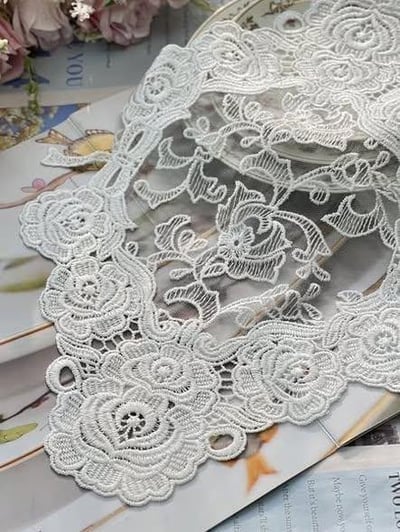 法式玫瑰蝴蝶結蕾絲墊3