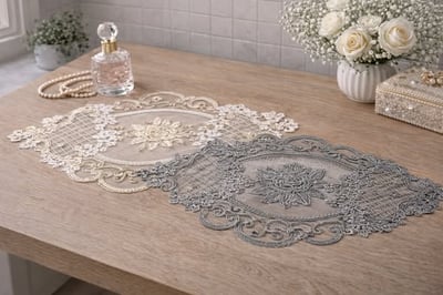 法式網格刺繡蕾絲墊/桌墊1