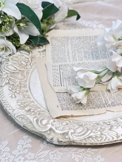 義大利佛羅倫斯浮雕純白托盤/餐盤裝飾墊2