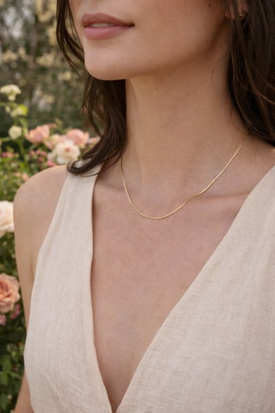 法式極簡蛇骨貼頸鍊1