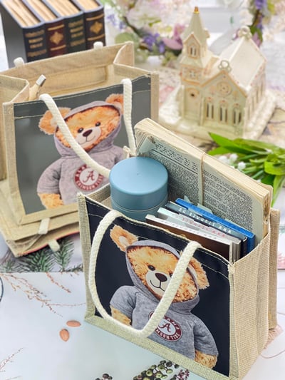 手繪小熊編織手提袋5