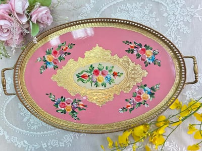 義大利佛羅倫斯手工銅框雙耳橢圓盤2