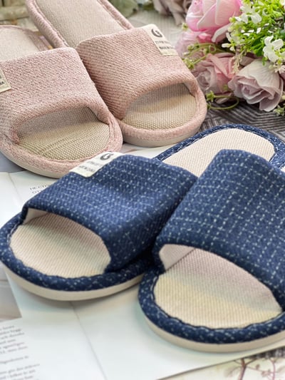 日系純色棉麻拖鞋4
