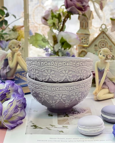 法式蕾絲鑲邊瓷碗2
