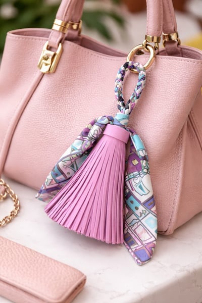 絲巾荔枝紋流蘇包包掛件/掛飾7