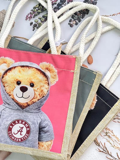 手繪小熊編織手提袋6