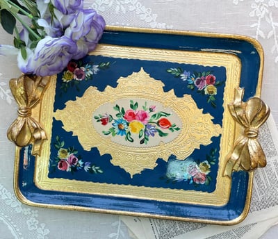 義大利佛羅倫斯手繪蝴蝶結裝飾托盤4