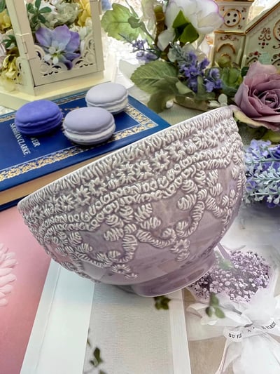 法式蕾絲鑲邊瓷碗3