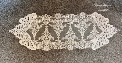 宮廷花卉純白桌旗3