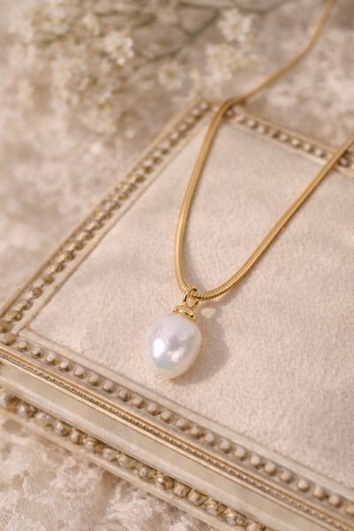 法式天然養珠可變式吊墜5