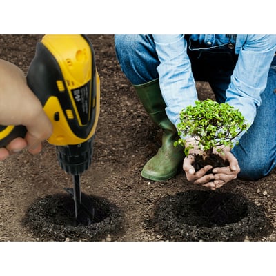 園藝種植神器【新規格上市】土鑽頭 地鑽頭 (直徑：6cm 長度：42cm) & (直徑：4cm 長度：22cm) 各1支3
