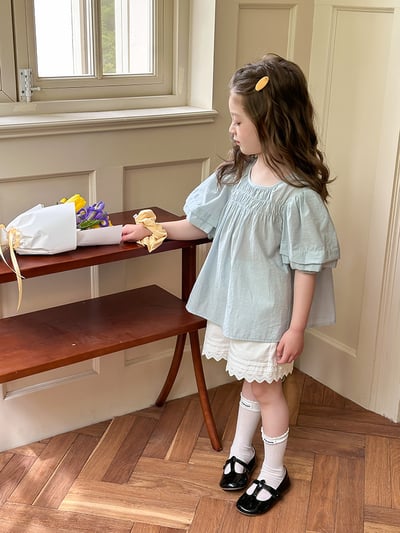 甜美泡泡袖娃娃上衣3