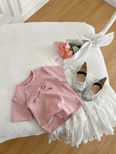 甜美蝴蝶結短袖T恤2