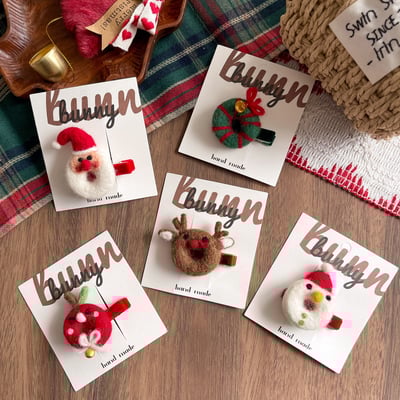 羊毛氈聖誕髮夾4