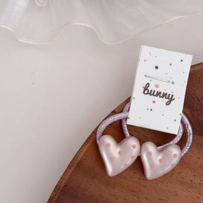 玫瑰粉波點髮飾7