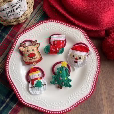 聖誕織布髮圈髮夾4