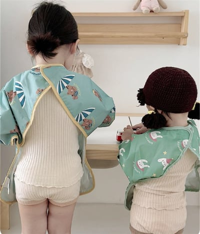 防髒防水畫畫吃飯圍兜3