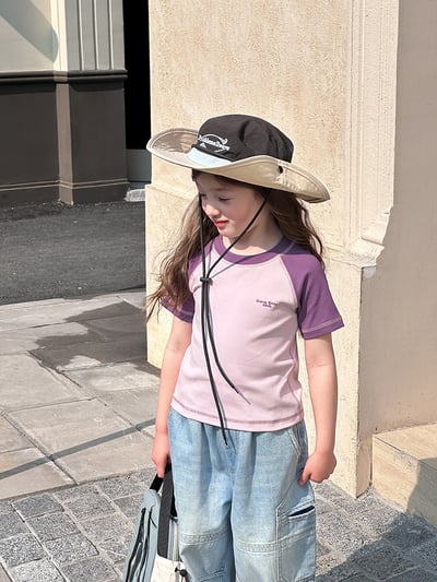 彈力修身拼袖上衣6