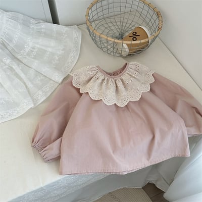 刺繡花邊翻領上衣2