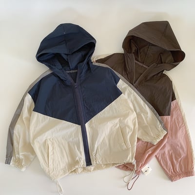 撞色拉鍊防曬外套1