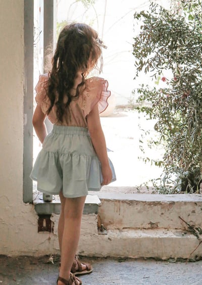 蝴蝶結牛仔短褲裙3