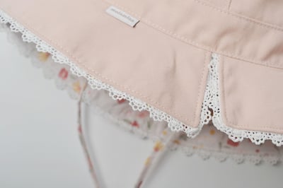 蕾絲粉色小花雙面漁夫帽9