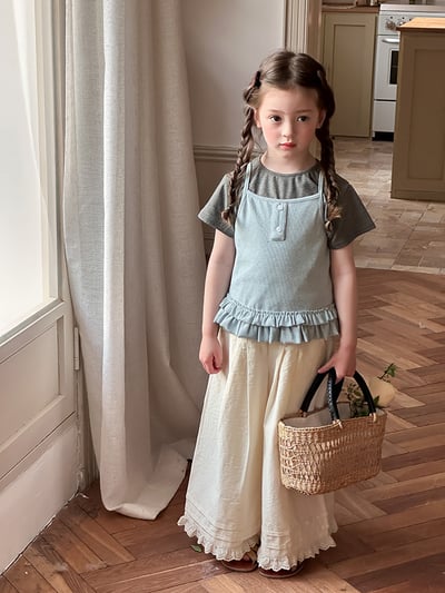 彈力羅紋花邊背心3