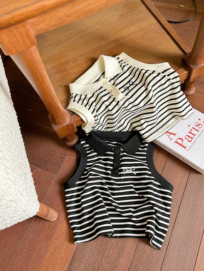 條紋無袖POLO上衣3