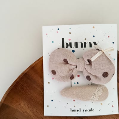 奶茶色系布髮夾3