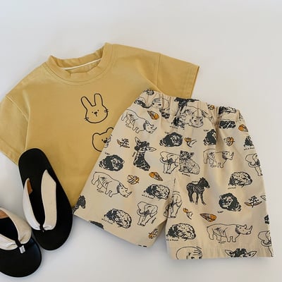 手繪風動物短褲2