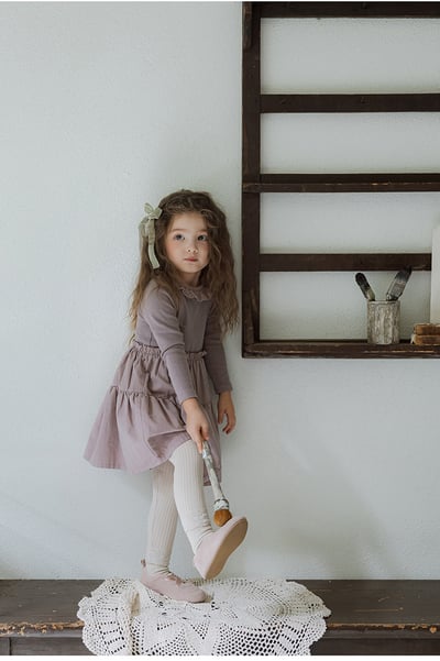 花邊領拼接洋裝-尺寸1205