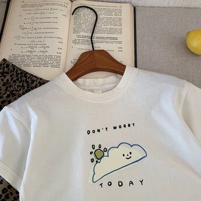 可愛雲朵插畫短T5