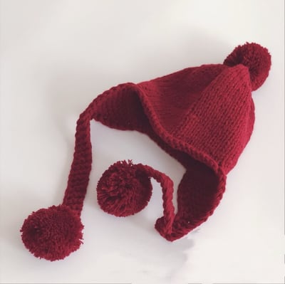 純色毛球護耳帽2