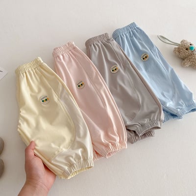 拼接網眼彈性休閒薄長褲3