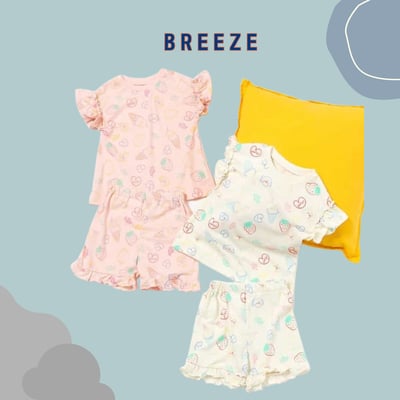 BREEZE接觸涼感荷葉邊居家服1