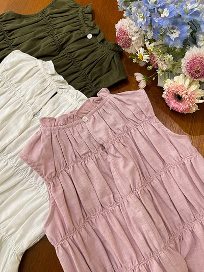 甜美皺褶花邊立領背心6