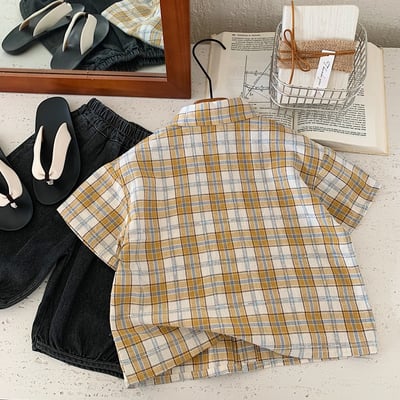 黃色格子襯衫4