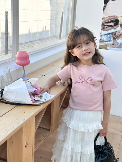 甜美蝴蝶結短袖T恤4