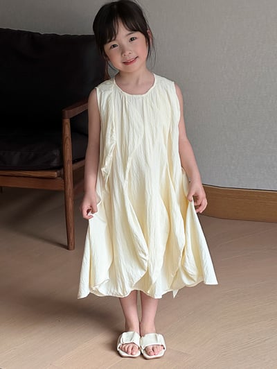 不規則層次無袖母女洋裝5