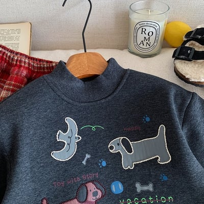 加絨小動物長袖T恤2