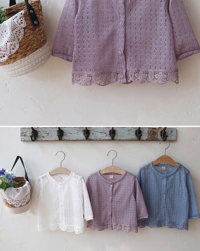 甜美花邊簍空小外套10