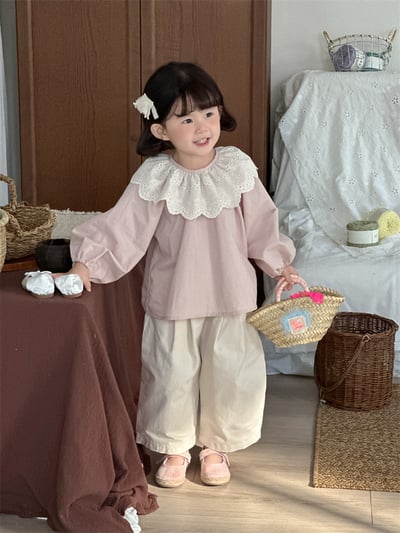 刺繡花邊翻領上衣4