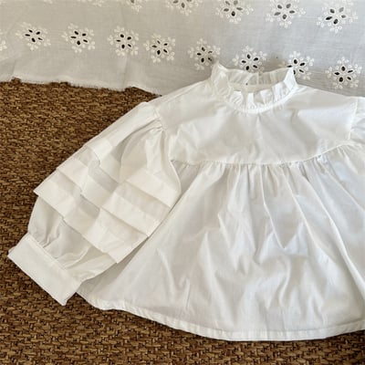 花邊立領蓬袖娃娃上衣8