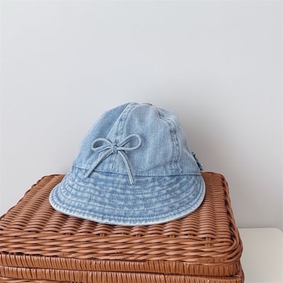 水洗蝴蝶結遮陽帽3