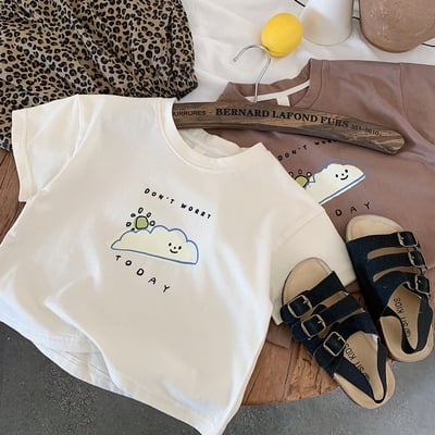 可愛雲朵插畫短T2