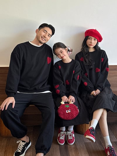 紅色愛心加絨上衣(大人)3