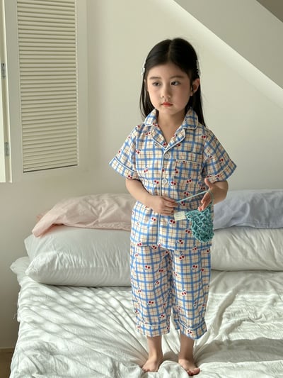 夏季薄款短袖上衣九分褲家居服4