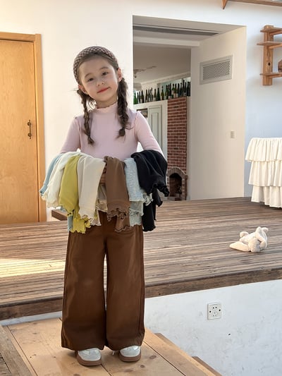 百搭木耳捲邊上衣(4色)2