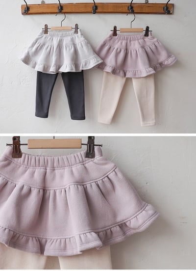 甜美配色假兩件裙褲-粉 尺寸1108