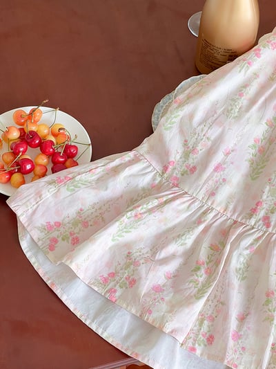 氣質碎花掛脖公主洋裝6